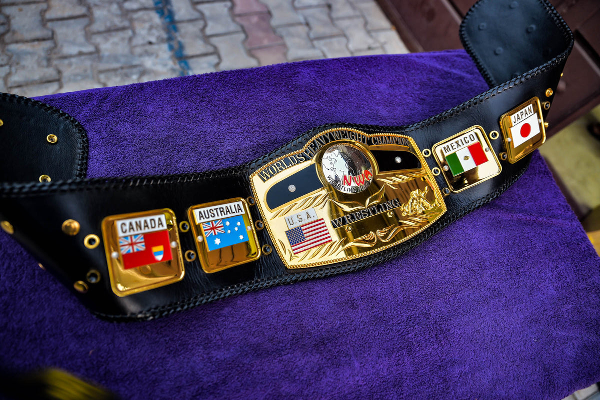 NWA Domed Globe Relief Championship Title Belt Mirror Finished Version