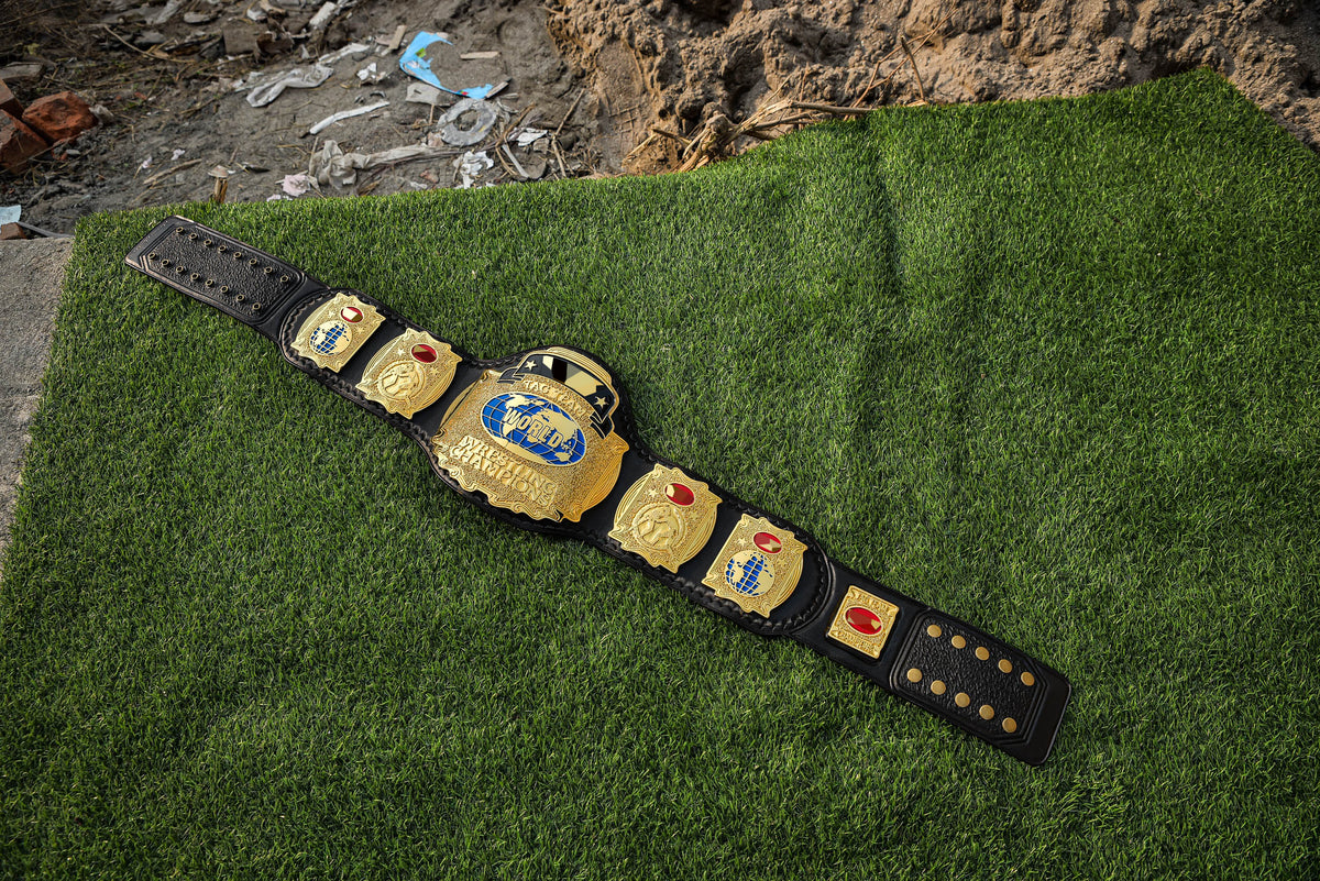 W-C-W World Tag Team Championship Title Belt – 4.2mm Gold