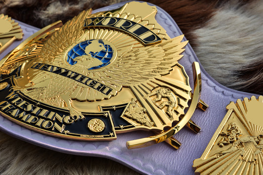 Ultimate Warrior 4.2mm Automated Etched All Gold Winged eagle with 08A1B Light Lavender Leather