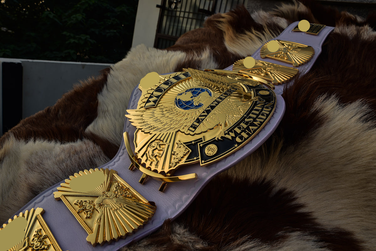 Ultimate Warrior 4.2mm Automated Etched All Gold Winged eagle with 08A1B Light Lavender Leather