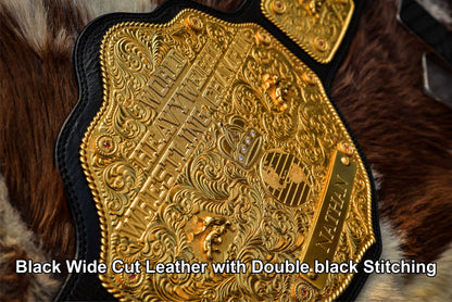 Premium Crumrine AFX Trophy Style Big Gold on Black Leather