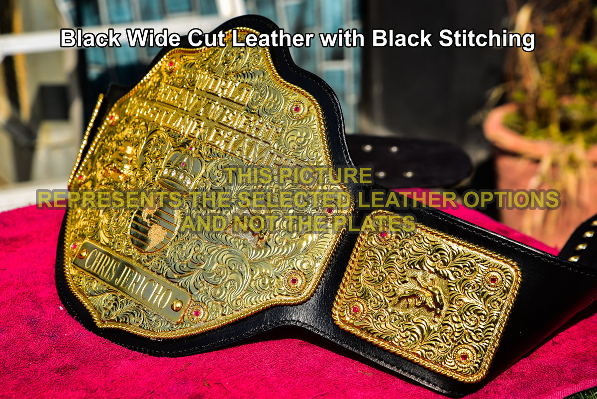 Premium Crumrine Big Gold on Brown Floral Tooled Leather