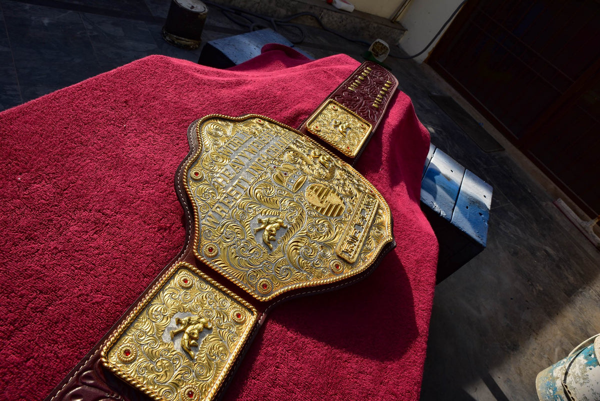 Ultimate Crumrine Big Gold on Floral Hand tooled brown leather