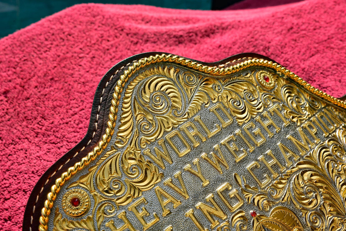 Ultimate Crumrine Big Gold on Floral Hand tooled brown leather