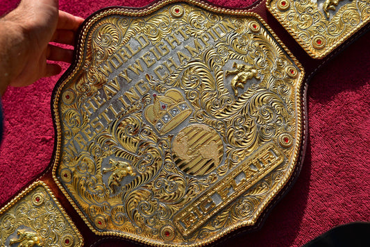 Ultimate Crumrine Big Gold on Floral Hand tooled brown leather