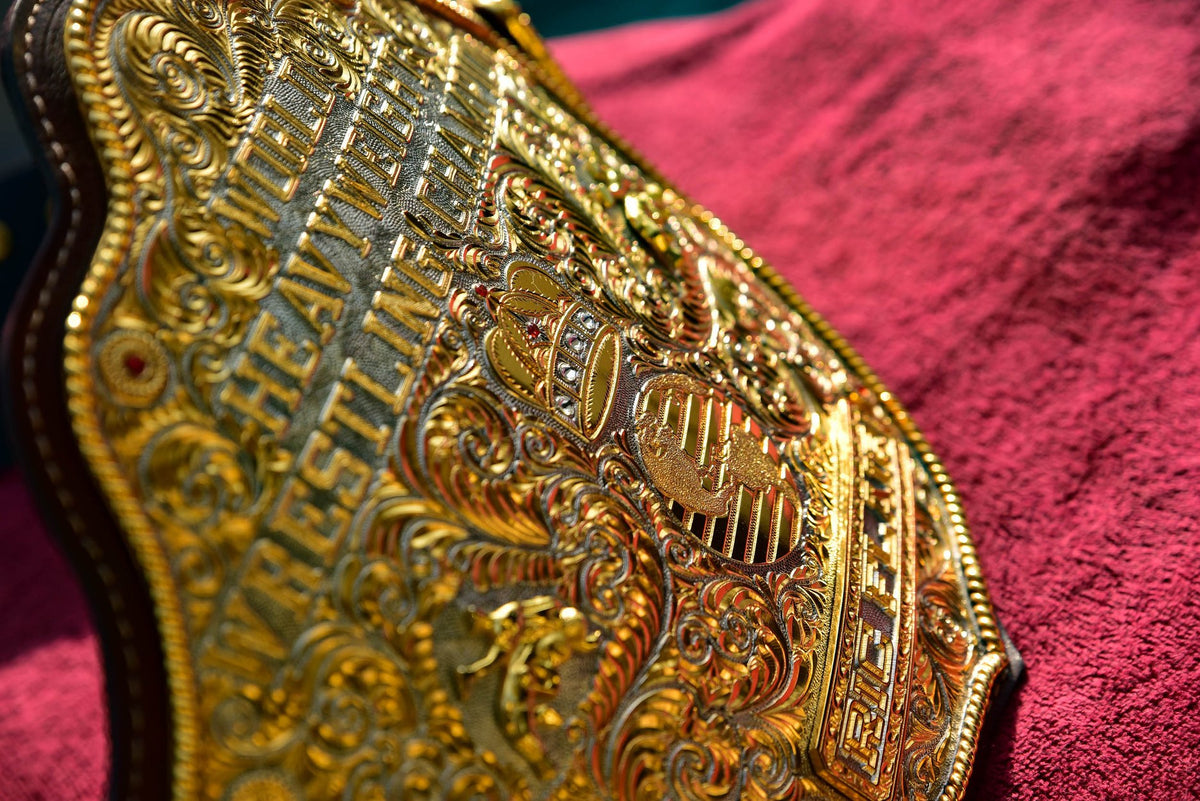 Ultimate Crumrine Big Gold on Floral Hand tooled brown leather
