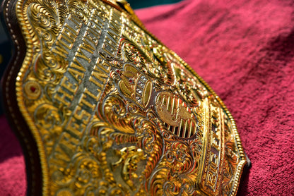 Ultimate Crumrine Big Gold on Floral Hand tooled brown leather