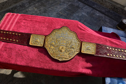 Ultimate Crumrine Big Gold on Floral Hand tooled brown leather