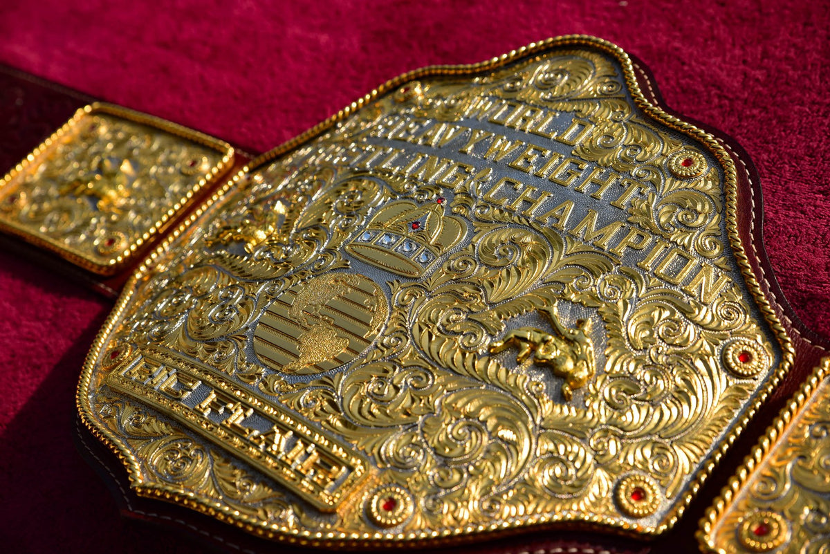 Ultimate Crumrine Big Gold on Floral Hand tooled brown leather