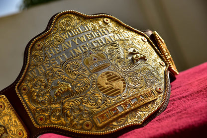 Ultimate Crumrine Big Gold on Floral Hand tooled brown leather