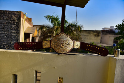 Ultimate Crumrine Big Gold on Floral Hand tooled brown leather