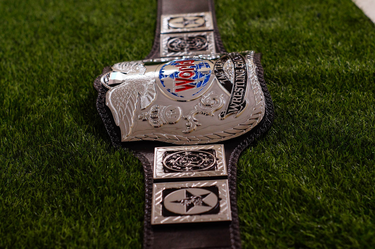 Reggie Parks Tag Title Silver (Chrome Plated Version) Leather Option 2