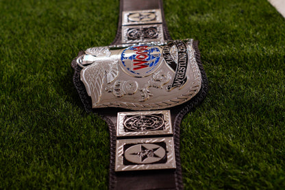 Reggie Parks Tag Title Silver (Chrome Plated Version) Leather Option 2