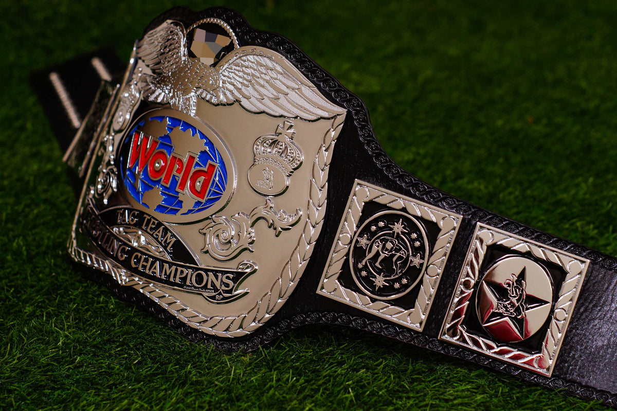 Reggie Parks Tag Title Silver (Chrome Plated Version) Leather Option 2