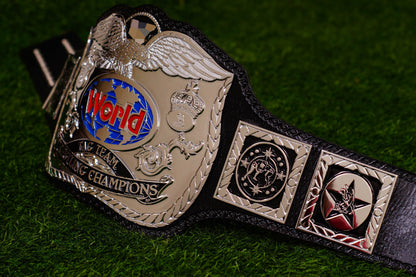 Reggie Parks Tag Title Silver (Chrome Plated Version) Leather Option 2