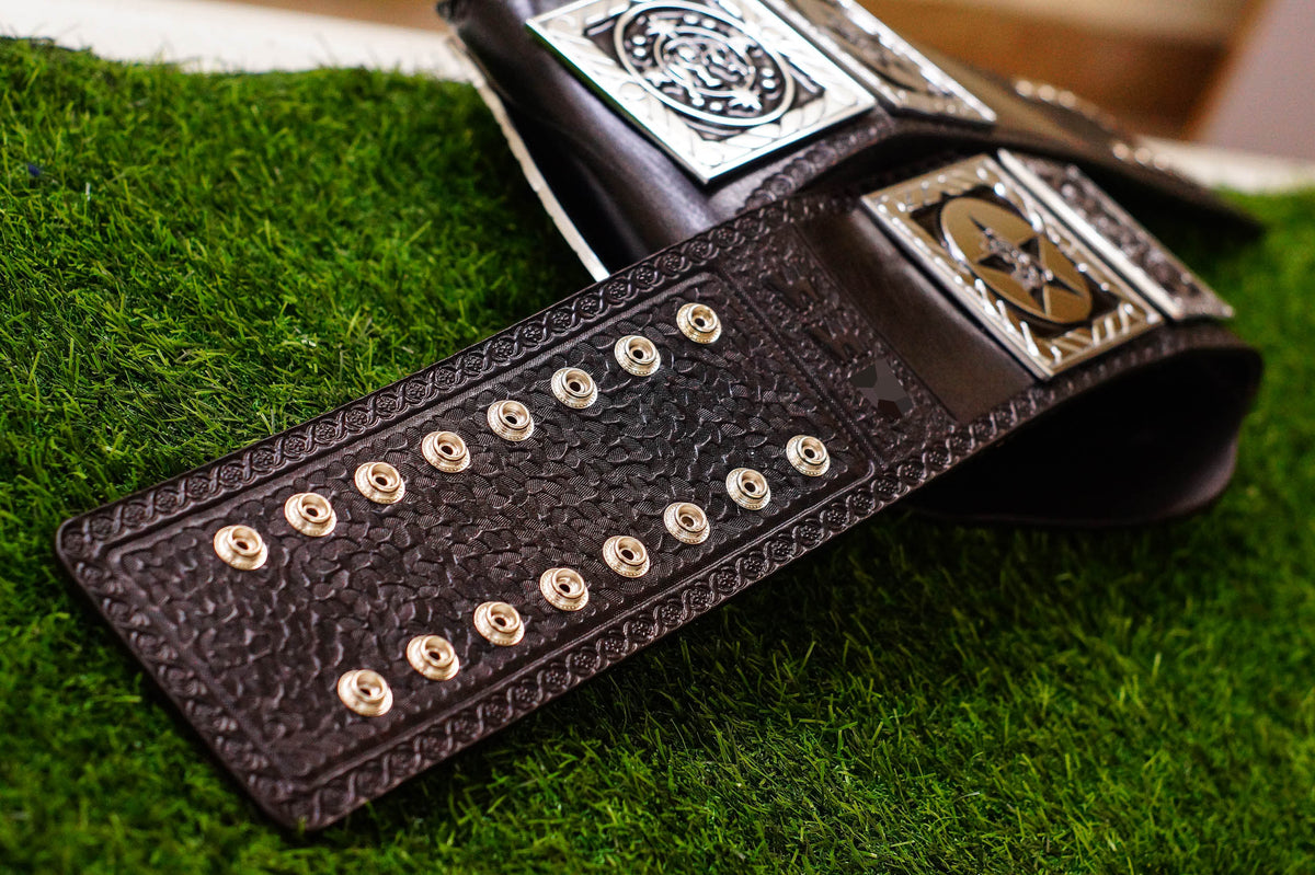 Reggie Parks Tag Title Silver (Chrome Plated Version) Leather Option 2