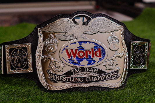 Reggie Parks Tag Title Silver (Chrome Plated Version) Leather Option 2