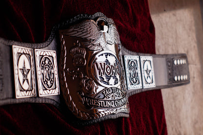 Reggie Parks Tag Title Silver (Chrome Plated Version) Leather Option 2