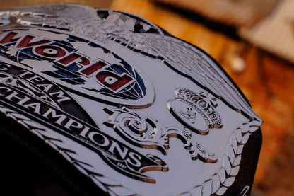 Reggie Parks Tag Title Silver (Chrome Plated Version) Leather Option 2