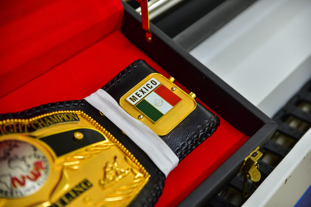 NWA Domed Globe Relief Championship Title Belt Satin/Matte Finished Version