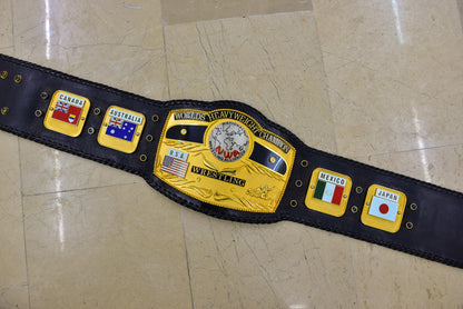 NWA Domed Globe Relief Championship Title Belt Satin/Matte Finished Version