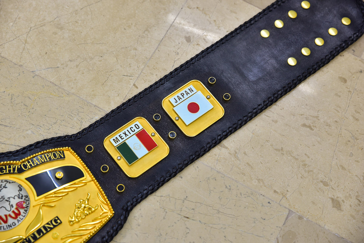 NWA Domed Globe Relief Championship Title Belt Satin/Matte Finished Version