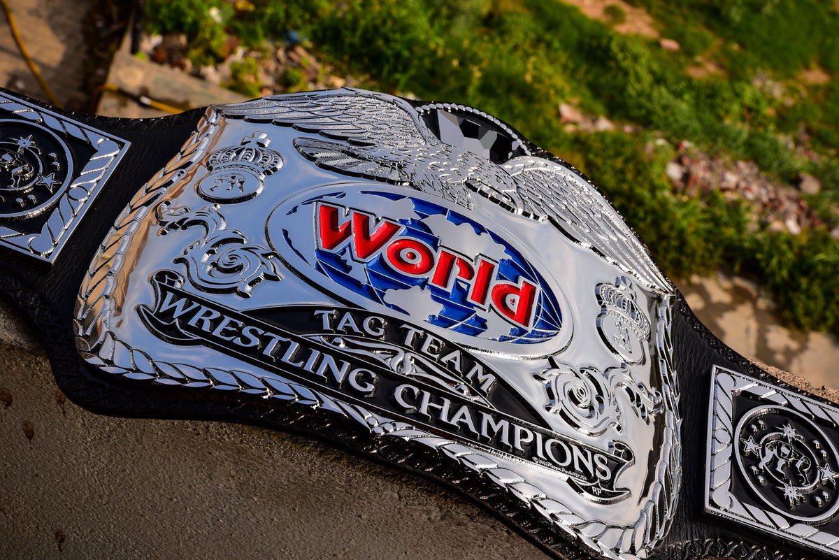 Reggie Parks Tag Title Silver (Chrome Plated Version) Leather Option 2