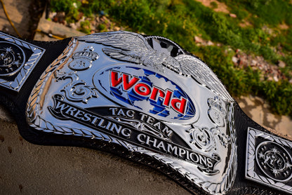 Reggie Parks Tag Title Silver (Chrome Plated Version) Leather Option 2