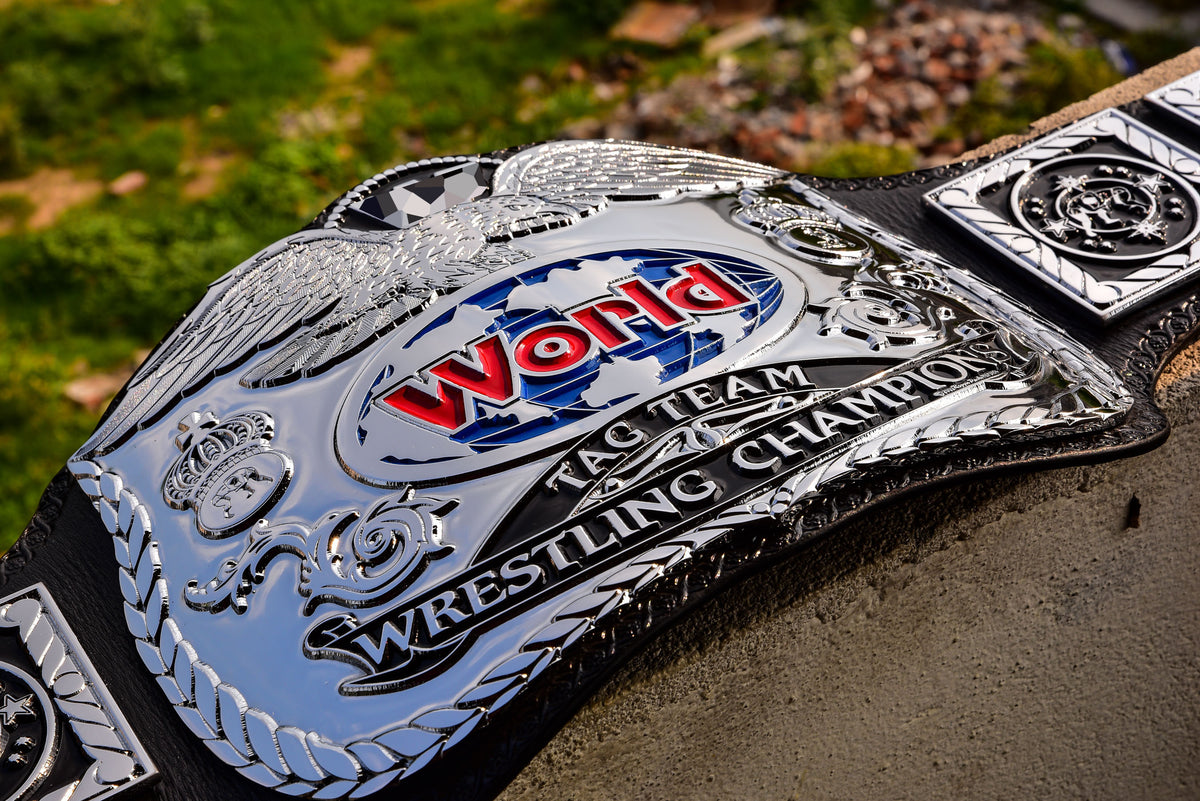 Reggie Parks Tag Title Silver (Chrome Plated Version) Leather Option 2