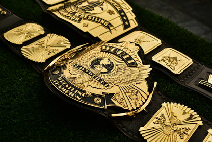 4.2mm Automated Etched All Gold Winged eagle with 08A1D Leather and Crock pattern Backing