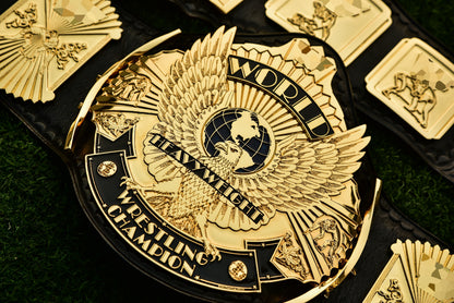 4.2mm Automated Etched All Gold Winged eagle with 08A1D Leather and Crock pattern Backing