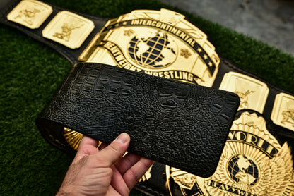 4.2mm Automated Etched All Gold Winged eagle with 08A1D Leather and Crock pattern Backing
