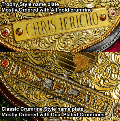 Premium Crumrine Big Gold on Brown Floral Tooled Leather