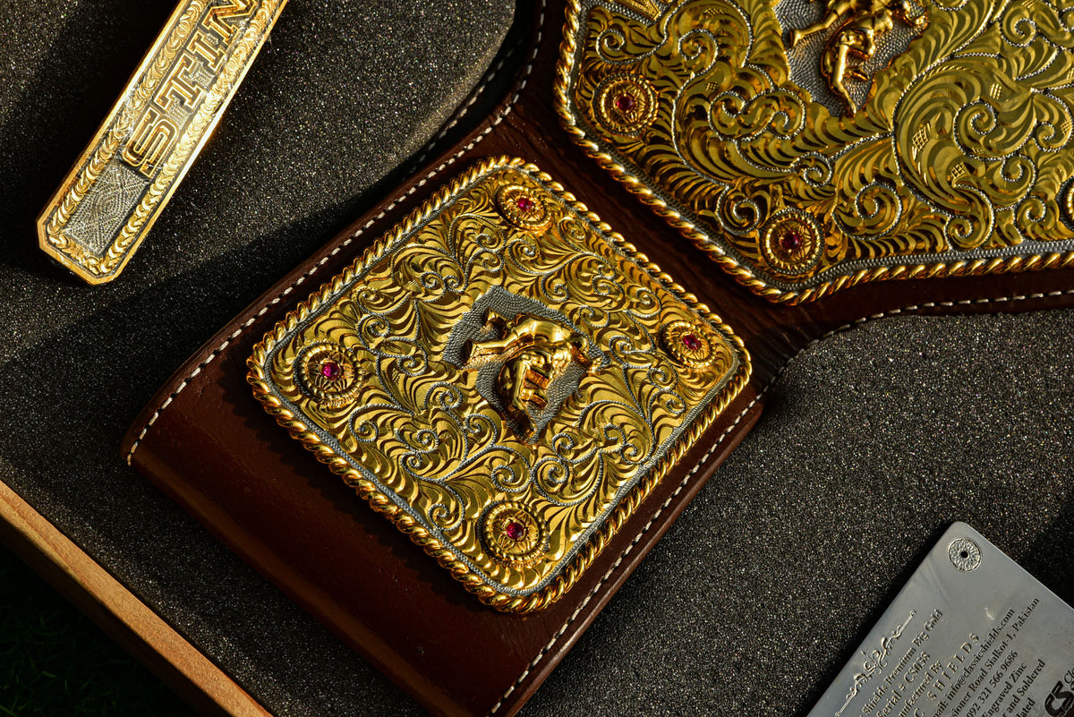 Premium Crumrine Big Gold on Brown Leather Gallery 1