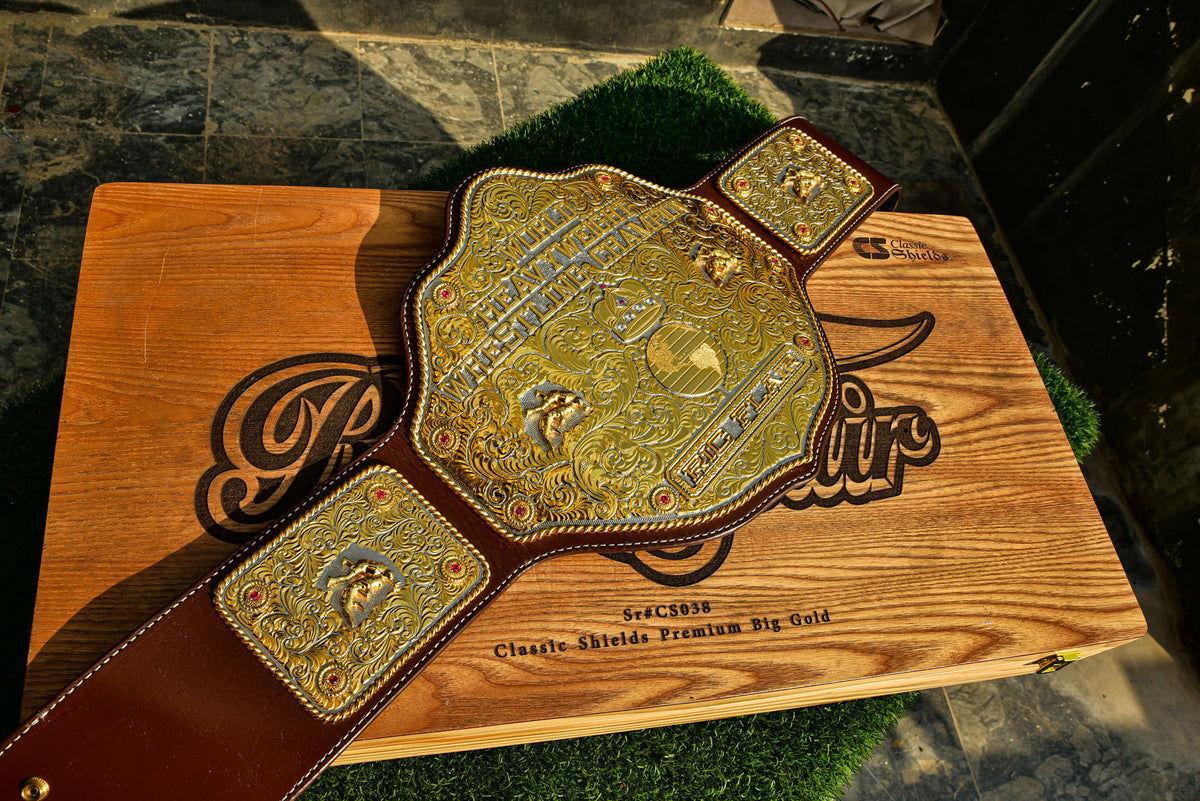 Premium Crumrine Big Gold on Brown Leather Gallery 1