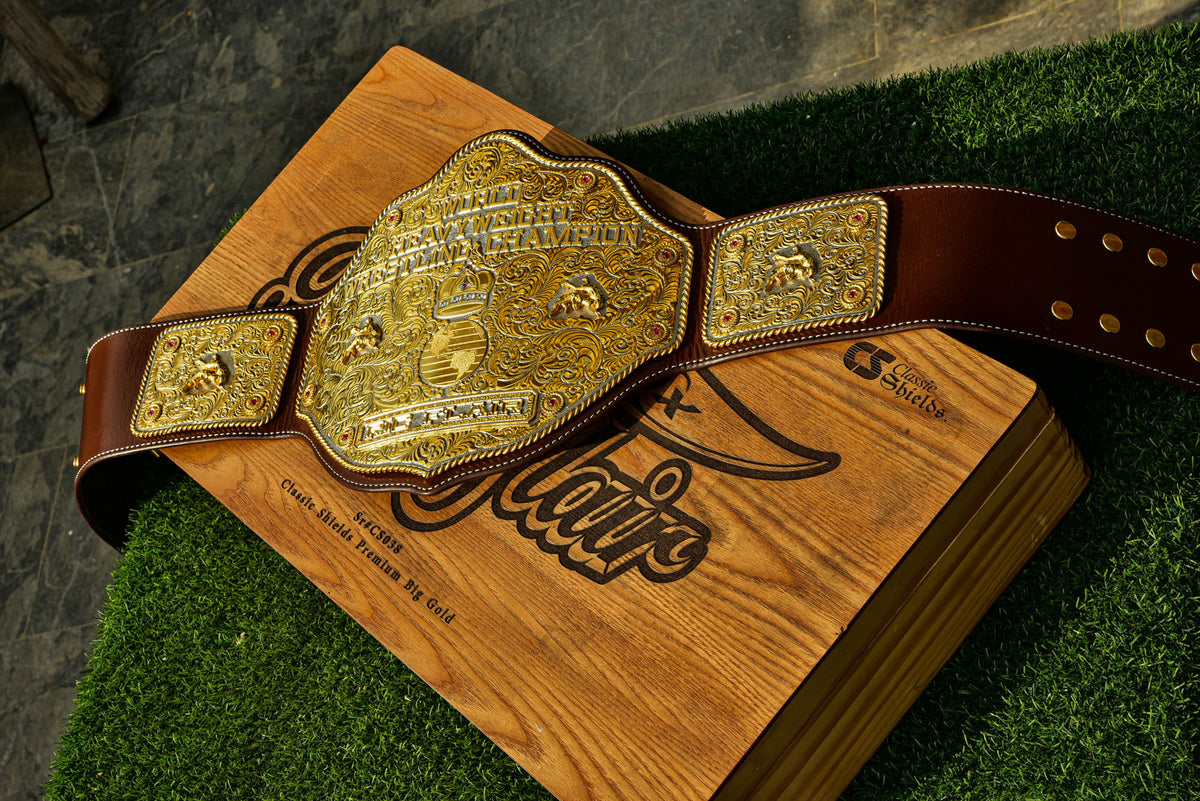 Premium Crumrine Big Gold on Brown Leather Gallery 1