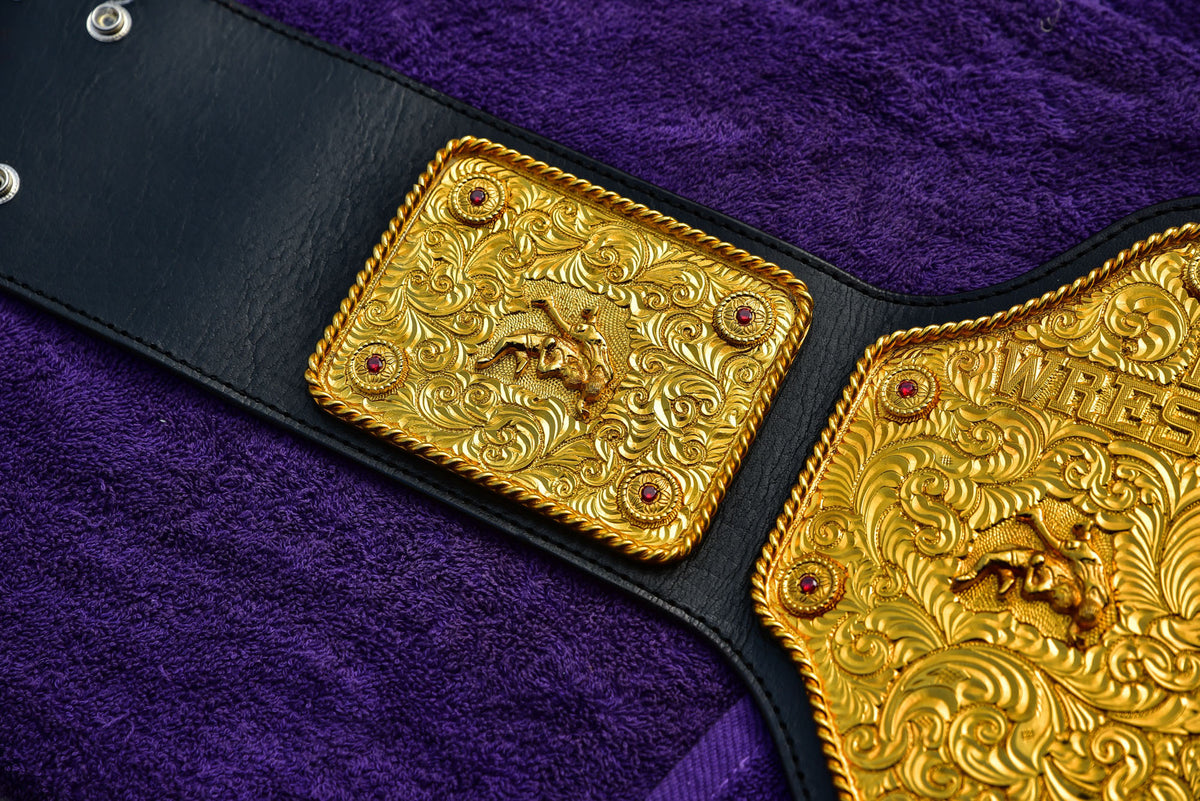 Ultimate Big Gold all Gold with Black Leather semi wide cut black stitching