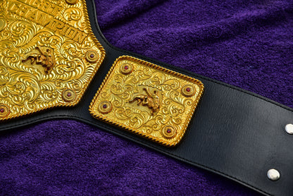 Ultimate Big Gold all Gold with Black Leather semi wide cut black stitching