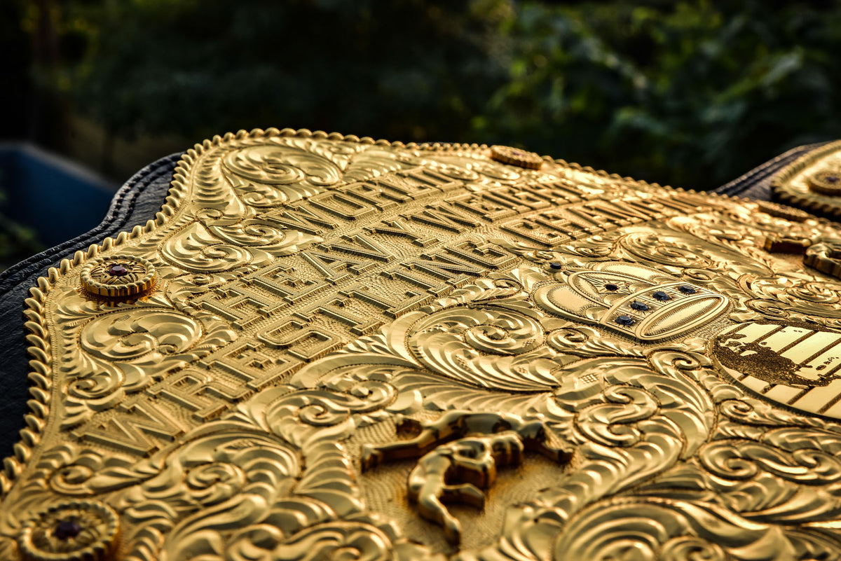Premium Crumrine AFX Trophy Style Big Gold on Black Leather