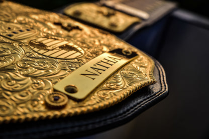 Premium Crumrine AFX Trophy Style Big Gold on Black Leather