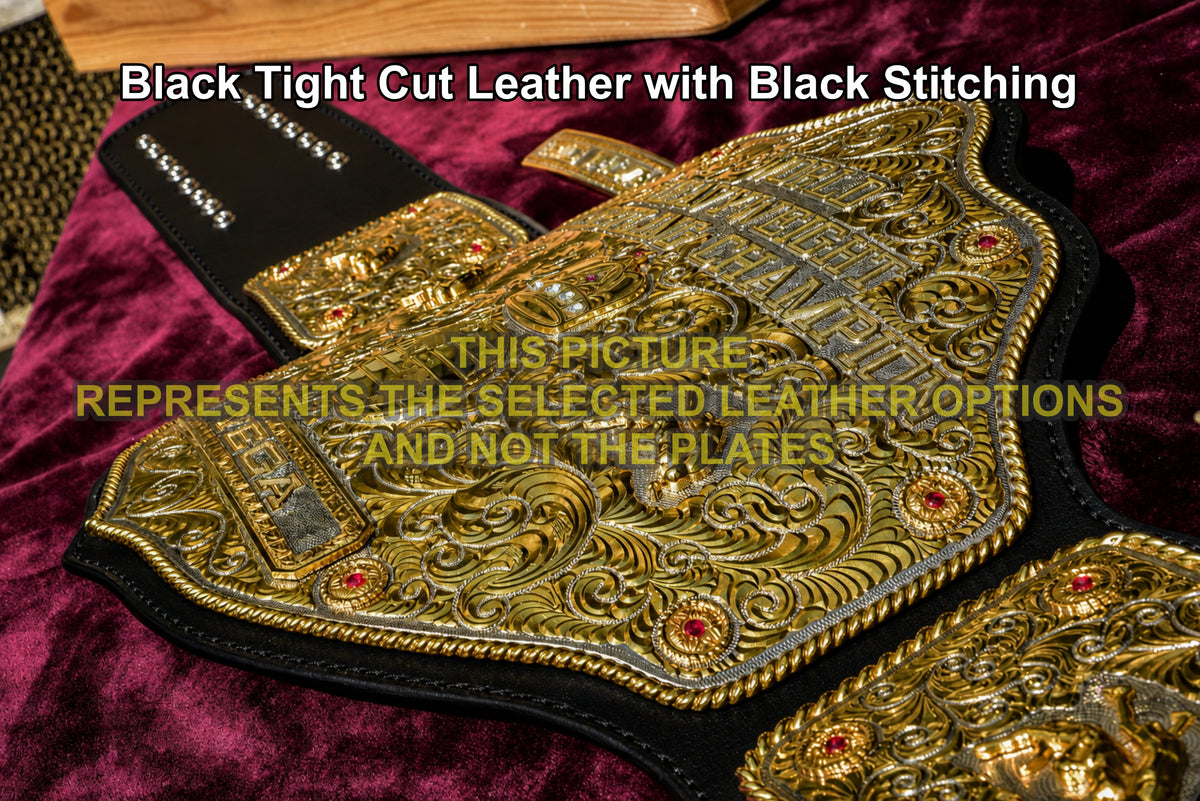 Premium Crumrine Big Gold on Brown Floral Tooled Leather