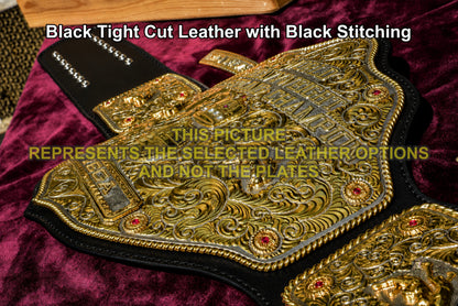 Premium Crumrine Big Gold on Brown Floral Tooled Leather