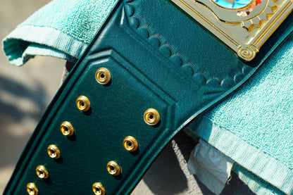 Block Logo Euro Title with Green Leather