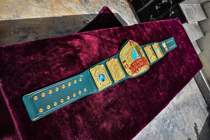 Block Logo Euro Title with Green Leather