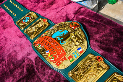 Block Logo Euro Title with Green Leather