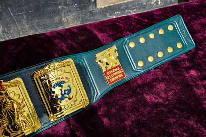 Block Logo Euro Title with Green Leather