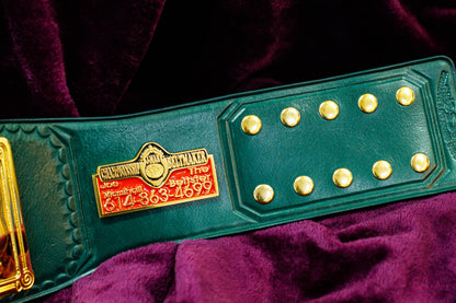 Block Logo Euro Title with Green Leather
