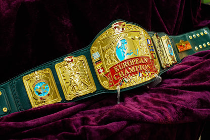 Block Logo Euro Title with Green Leather
