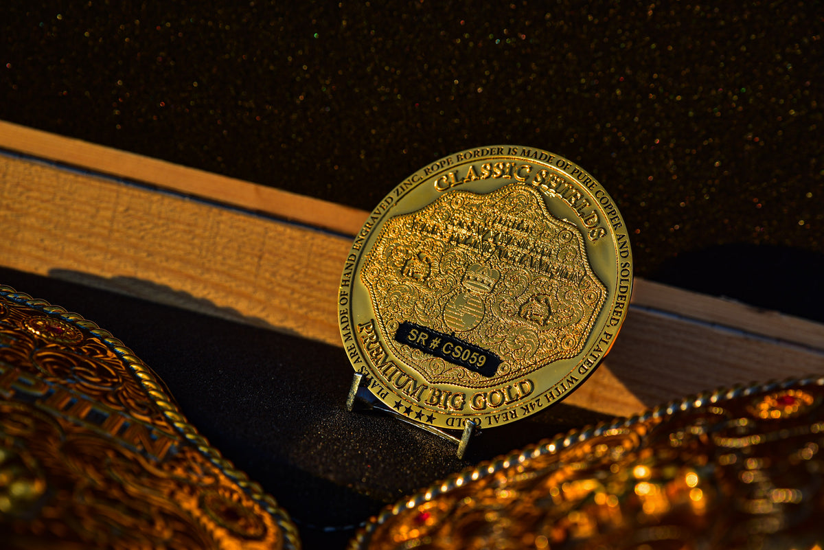 Premium Crumrine Big Gold on Black Leather Gallery 2