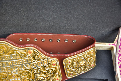 Premium Crumrine Big Gold on Brown Floral Tooled Leather